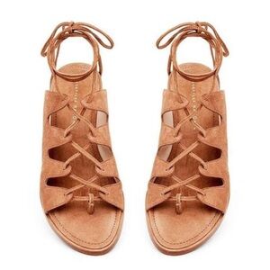 Loeffler Randall suede Kira gladiator sandal, brown, size 8
